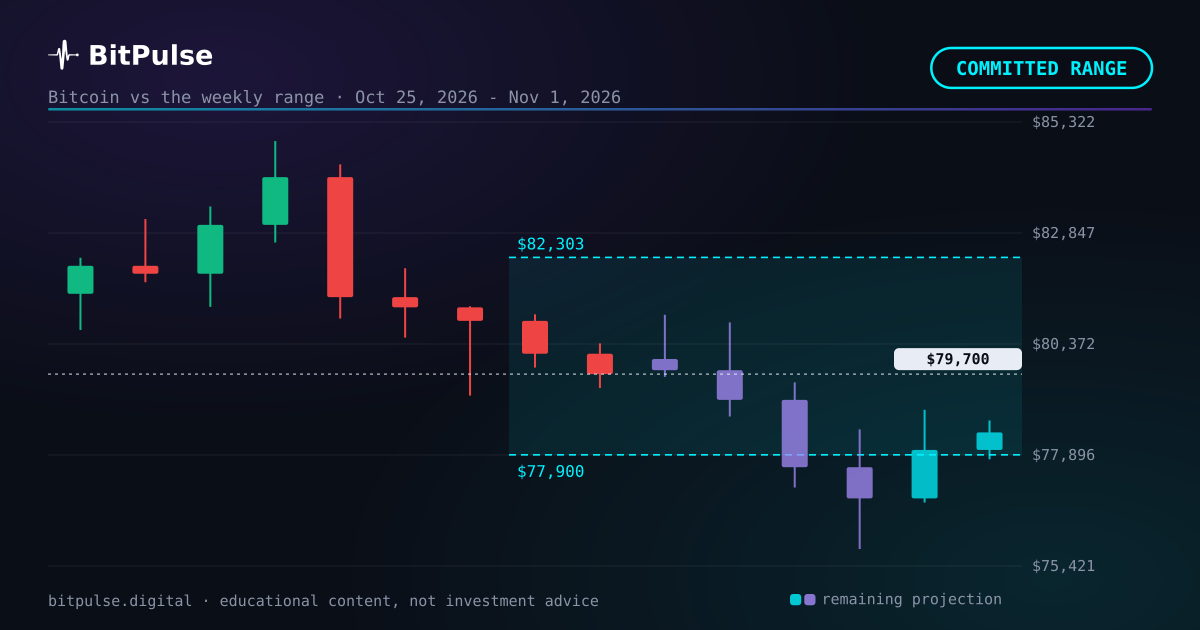 Bitcoin price range this week: $77,900 to $82,303